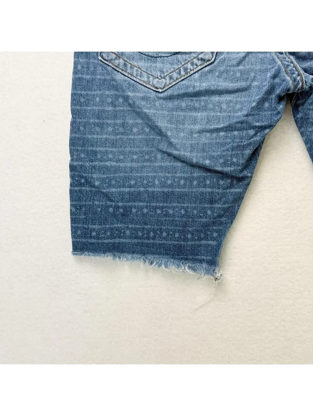 True Religion Geno Slim Distressed Denim Cut Off Shorts Made USA Mens 32